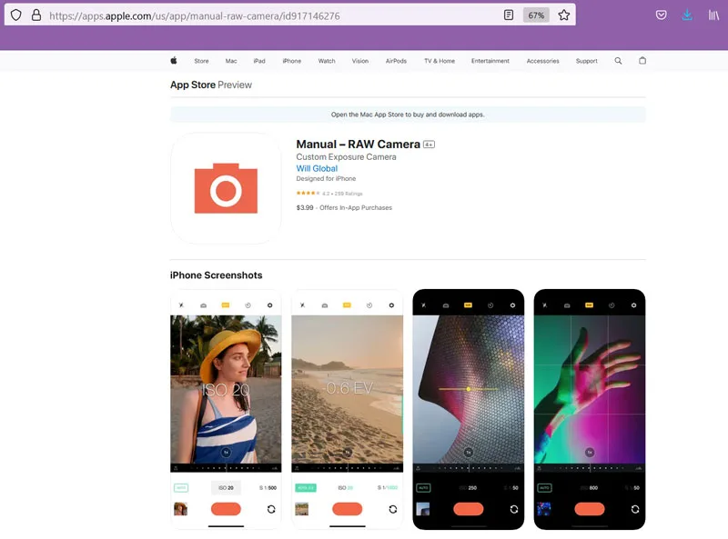 برنامه Manual Camera افزایش زمان نوردهی تصویر