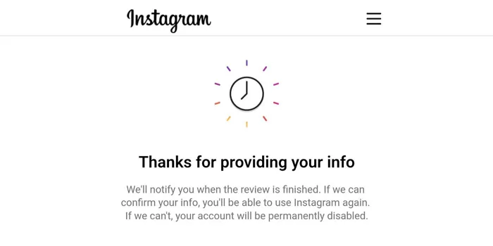 آموزش حل مشکل Thanks for providing your info در اینستاگرام
